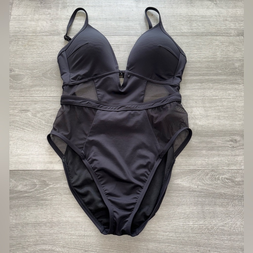 Kenneth Cole Black One Piece Swimsuit Size Medium